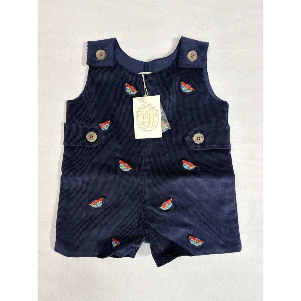 The Beaufort Bonnet Company NWT Critter Jack Keene Jon Jon 0-6M Navy Corduroy